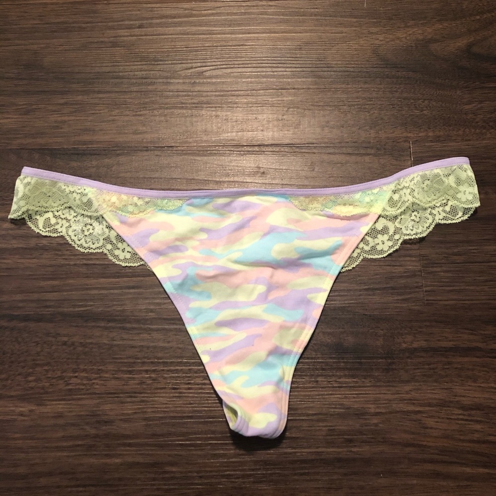 VS pastel camo thong, NEW WITH TAGS.